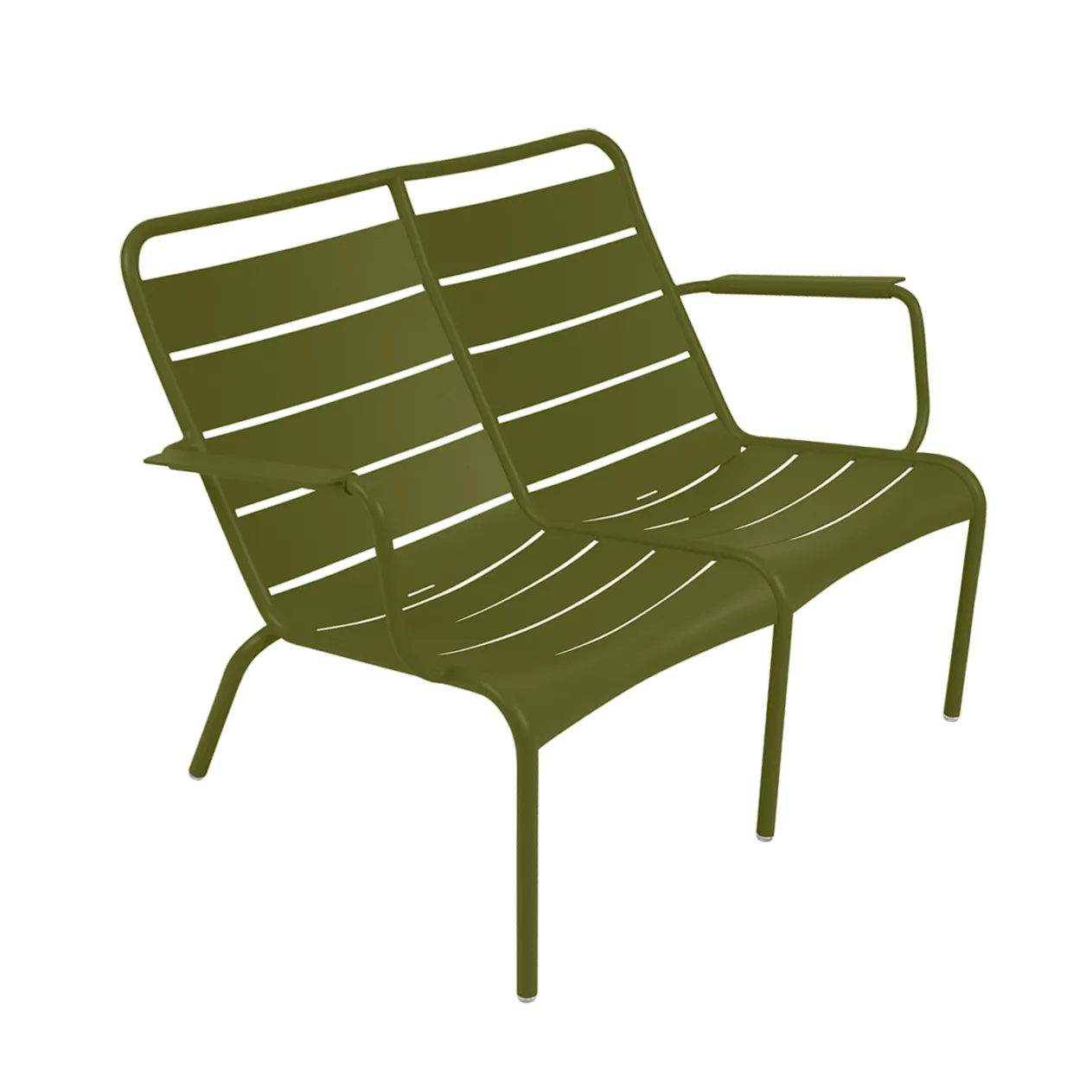 Luxembourg Duo stol med armlener, lav, Pesto Fermob