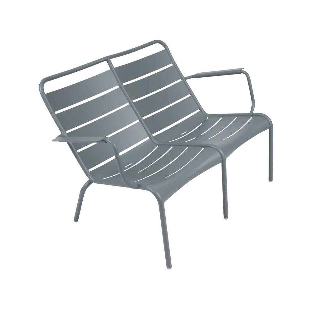 Luxembourg Duo stol med armlener, lav, Storm grey Fermob