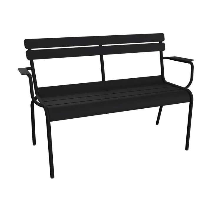 Luxembourg sofa med armlener 131x55,5x86 cm - Liquorice (svart) - Fermob