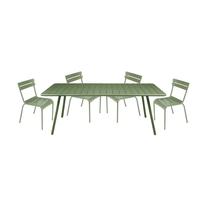 Luxembourg spisegruppe 4 stoler 207x100 cm cactus - Fermob
