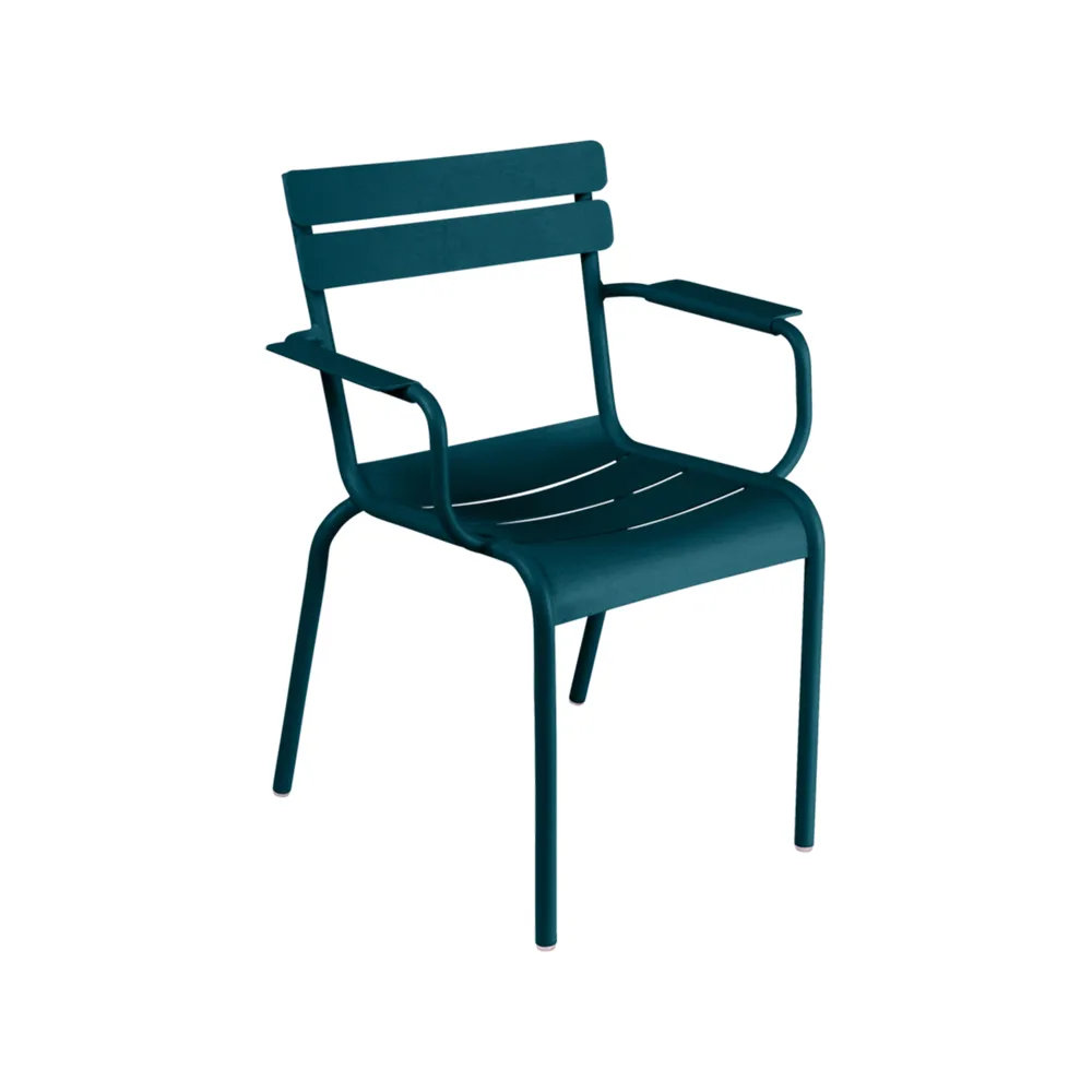 Luxembourg stol med armlener, Acapulco blue (blå) Fermob