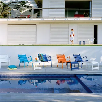 Luxembourg stol med armlener,lav - Anthracite - Fermob