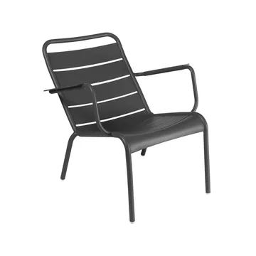 Luxembourg stol med armlener,lav - Anthracite - Fermob