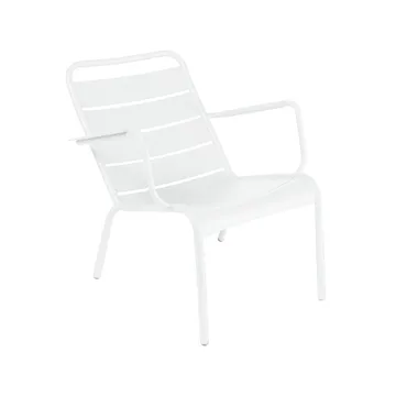 Luxembourg stol med armlener,lav - Cotton white (hvit) - Fermob