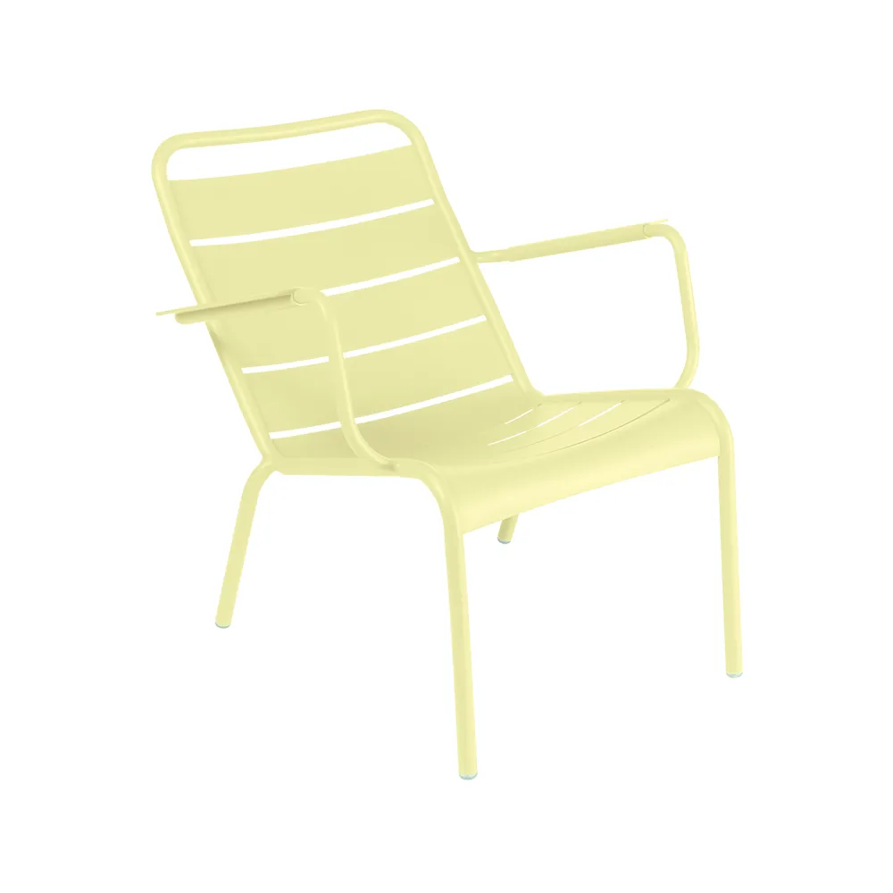 Luxembourg stol med armlener,lav, Frosted lemon Fermob