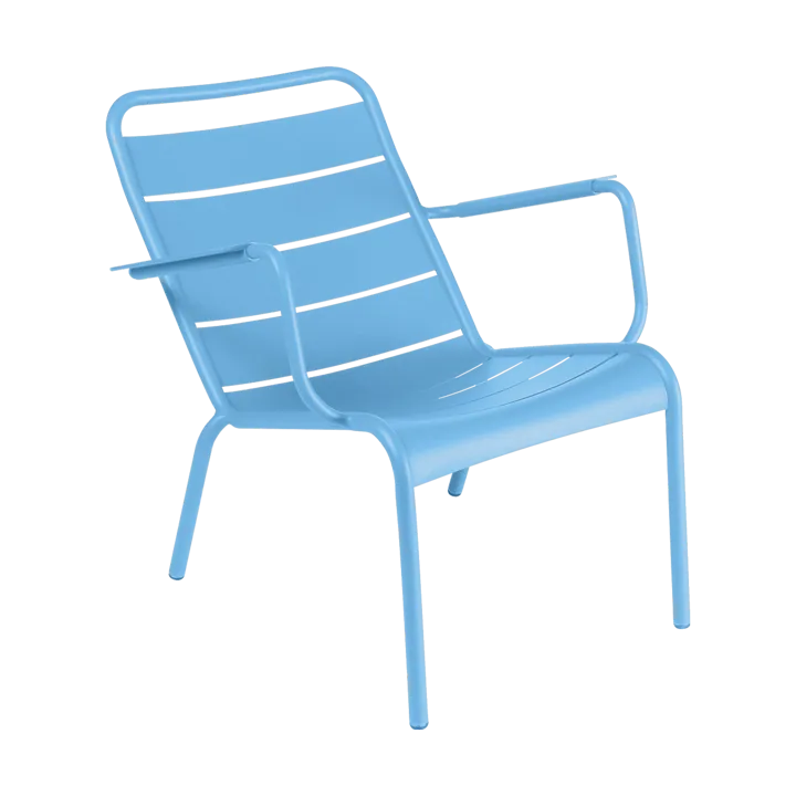 Luxembourg stol med armlener,lav - Maya blue (blå) - Fermob
