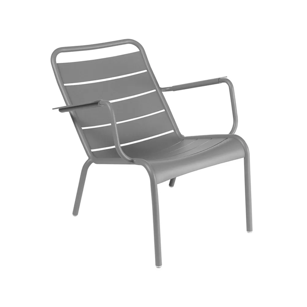 Luxembourg stol med armlener,lav, Storm grey Fermob