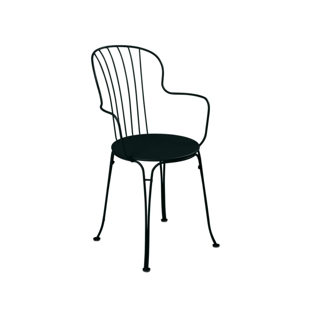 Opera+ stol med armlener, Liquorice (svart) Fermob