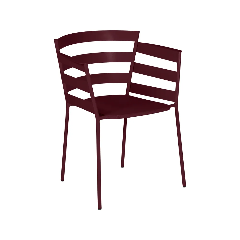 Rythmic stol med armlener, Black cherry Fermob