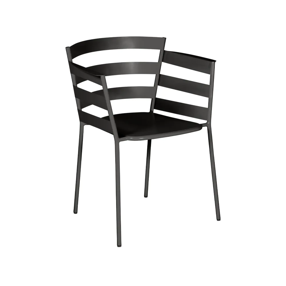 Rythmic stol med armlener, Liquorice (svart) Fermob