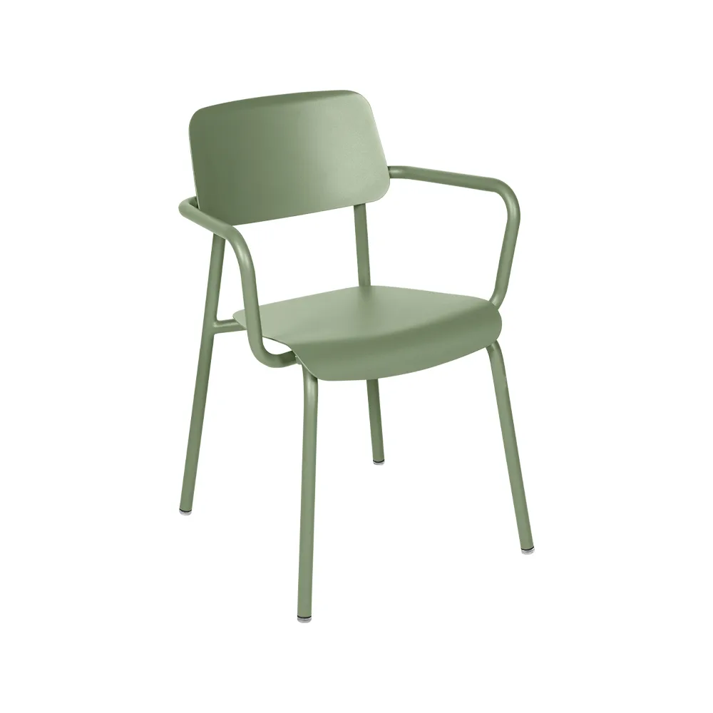 Studie stol med armlener, Cactus (grønn), stablbar Fermob