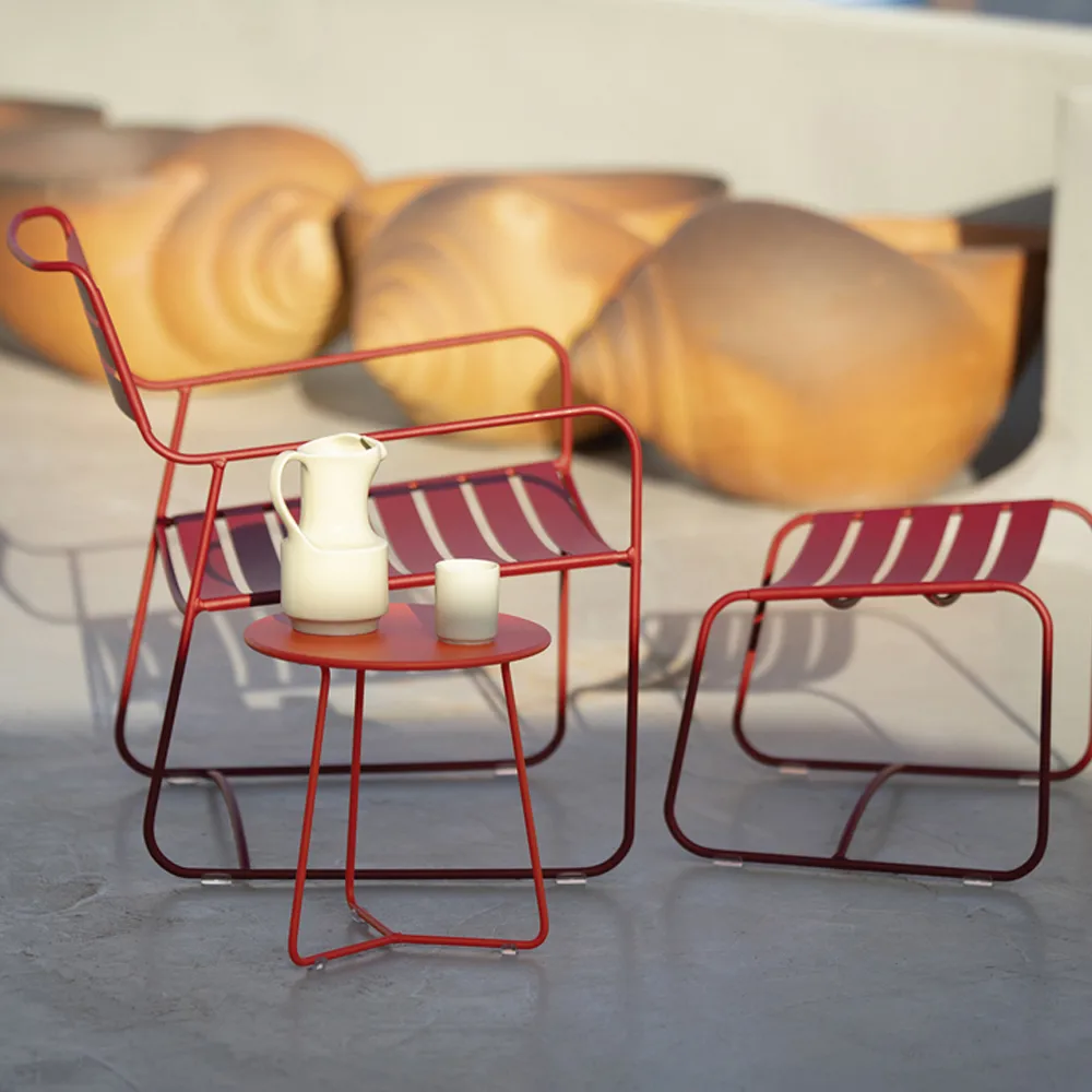 Surprising stol med armlener, lav, Cotton white Fermob