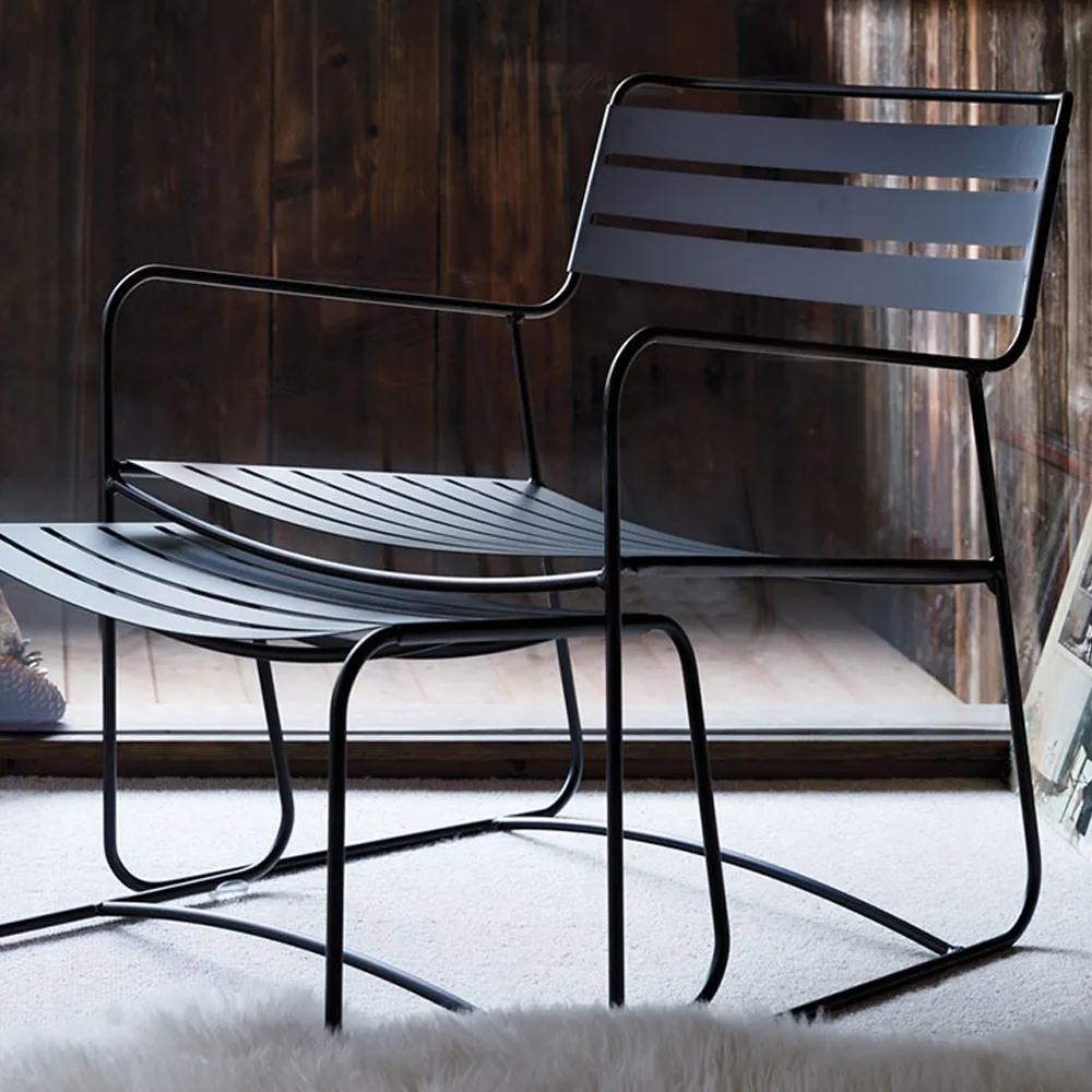 Surprising stol med armlener, lav, Deep blue Fermob