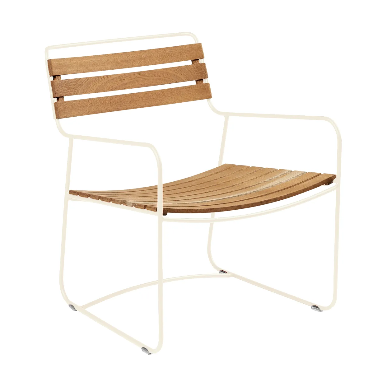 Surprising Teak stol med armlener, lav, Latte beige (beige) Fermob