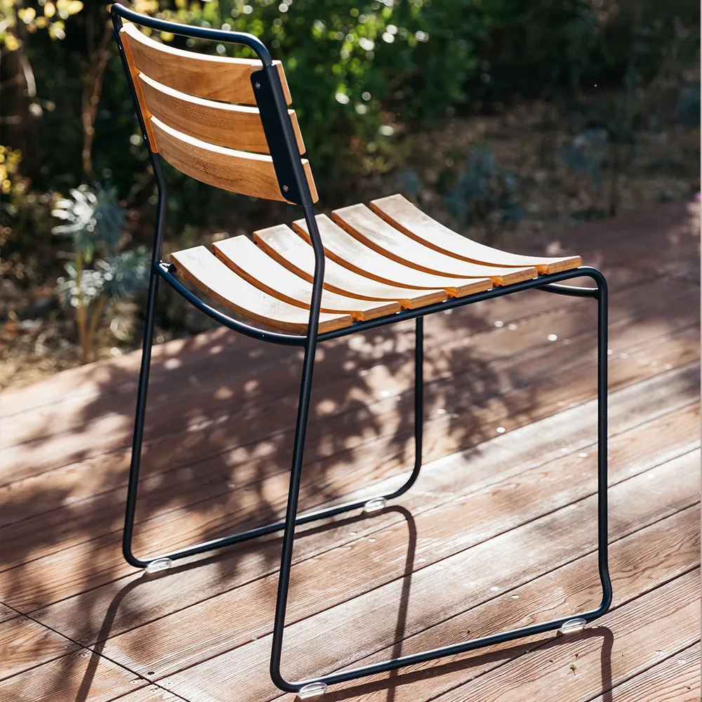 Surprising Teak stol, Steel grey Fermob