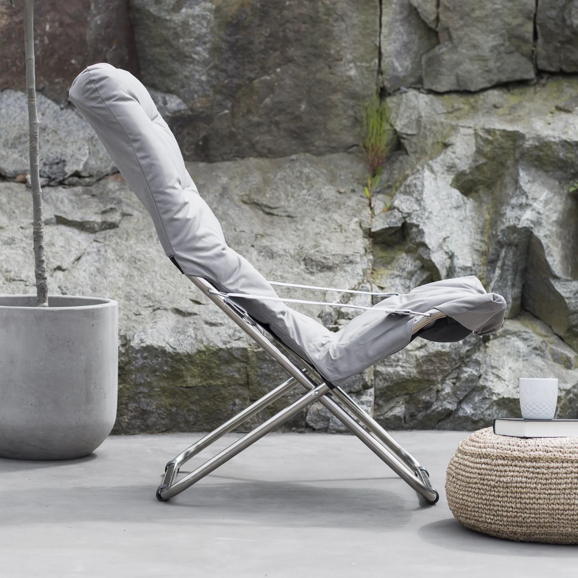 Fiesta Soft solstol, Stoff grey-aluminiumsstativ Fiam