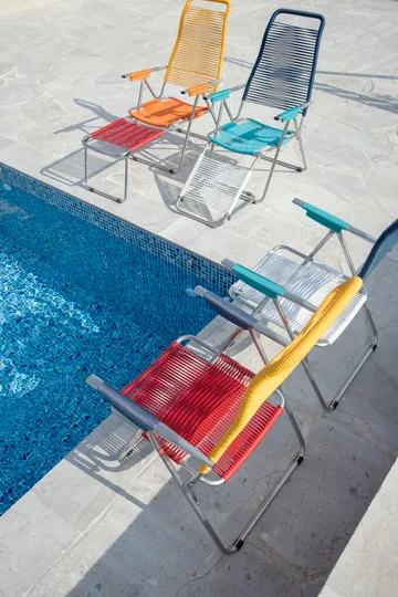 Spaghetti solseng med fotstøtte - Multi-blå - Fiam