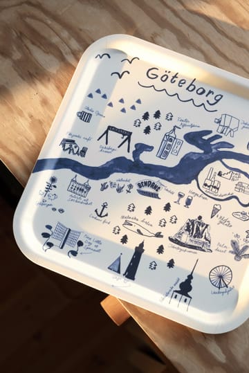 Gothenburg brett 32 x 32 cm - White-Blue - Fine Little Day
