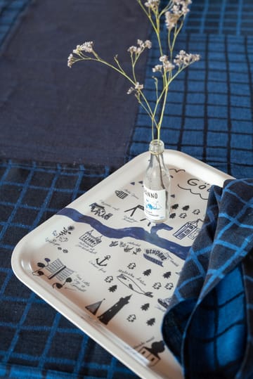 Gothenburg brett 32 x 32 cm - White-Blue - Fine Little Day