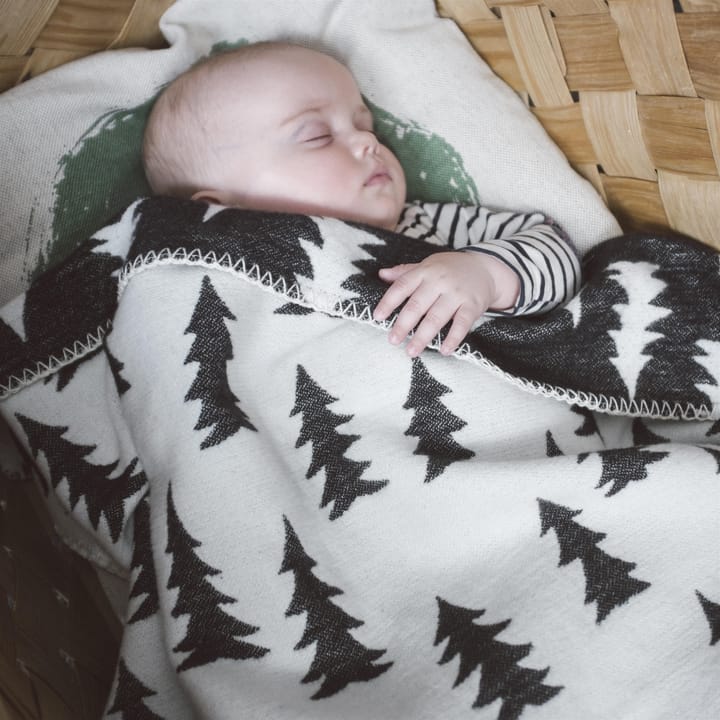 Gran barnepledd børstet bomull, hvit-sort Fine Little Day