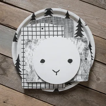 Gran fat - hvit-svart, Ø38 cm - Fine Little Day