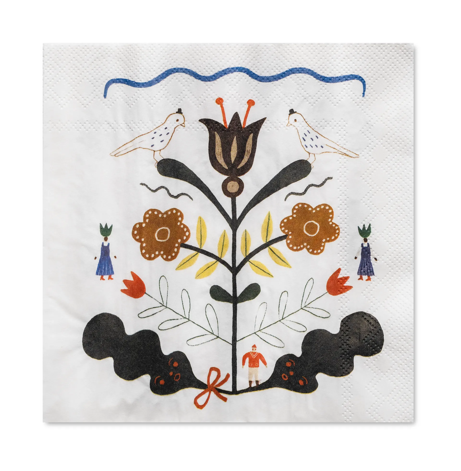 Kurbits serviett 33 x 33 cm 25-pakning, Hvit-multi Fine Little Day