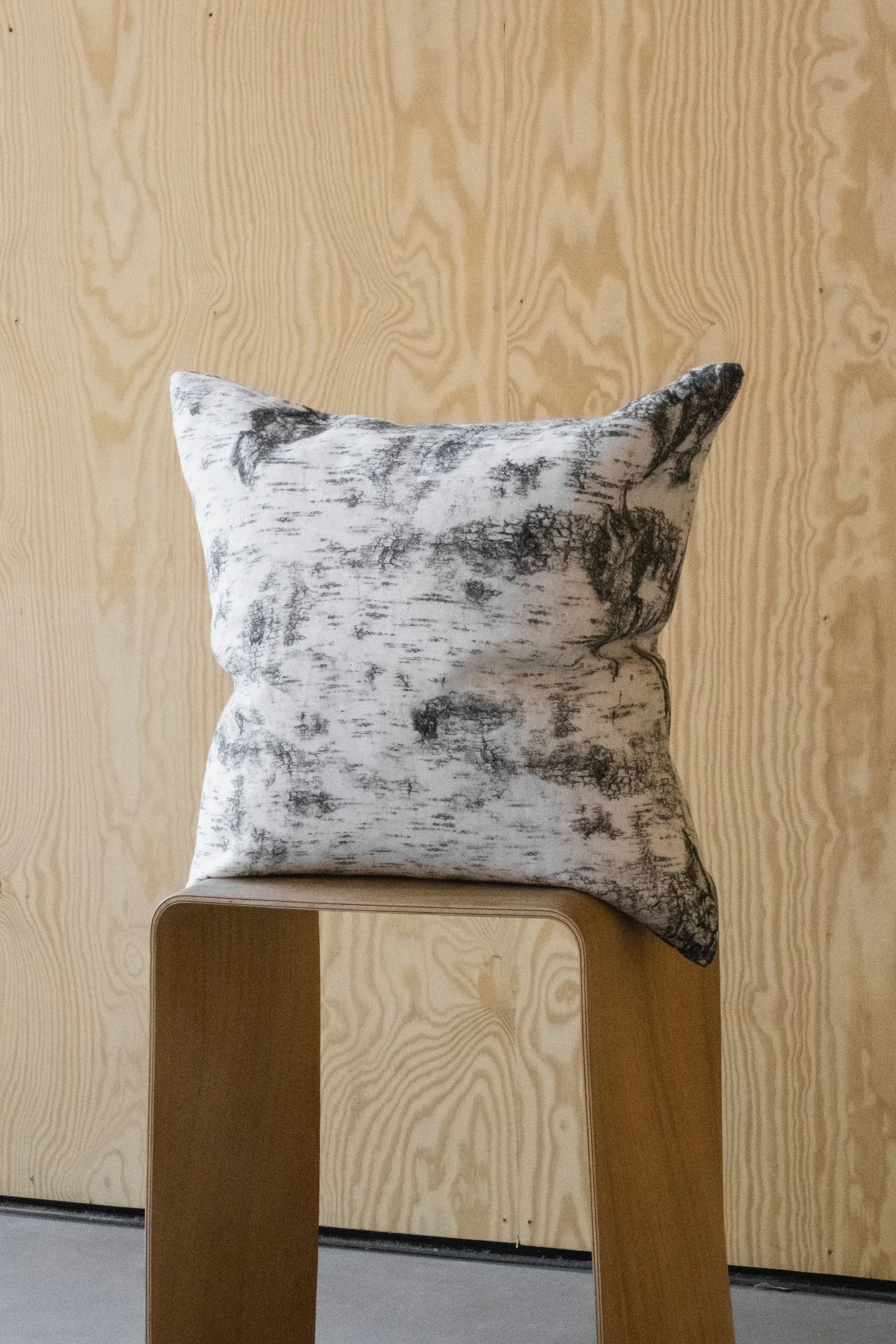 Näver putetrekk 48x48 cm, Black-white Fine Little Day