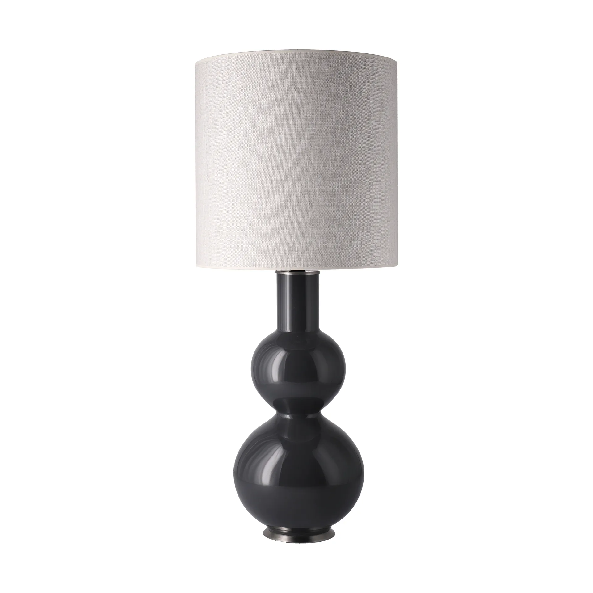 Augusta bordlampe grå lampefot, Babel Beige M Flavia Lamps