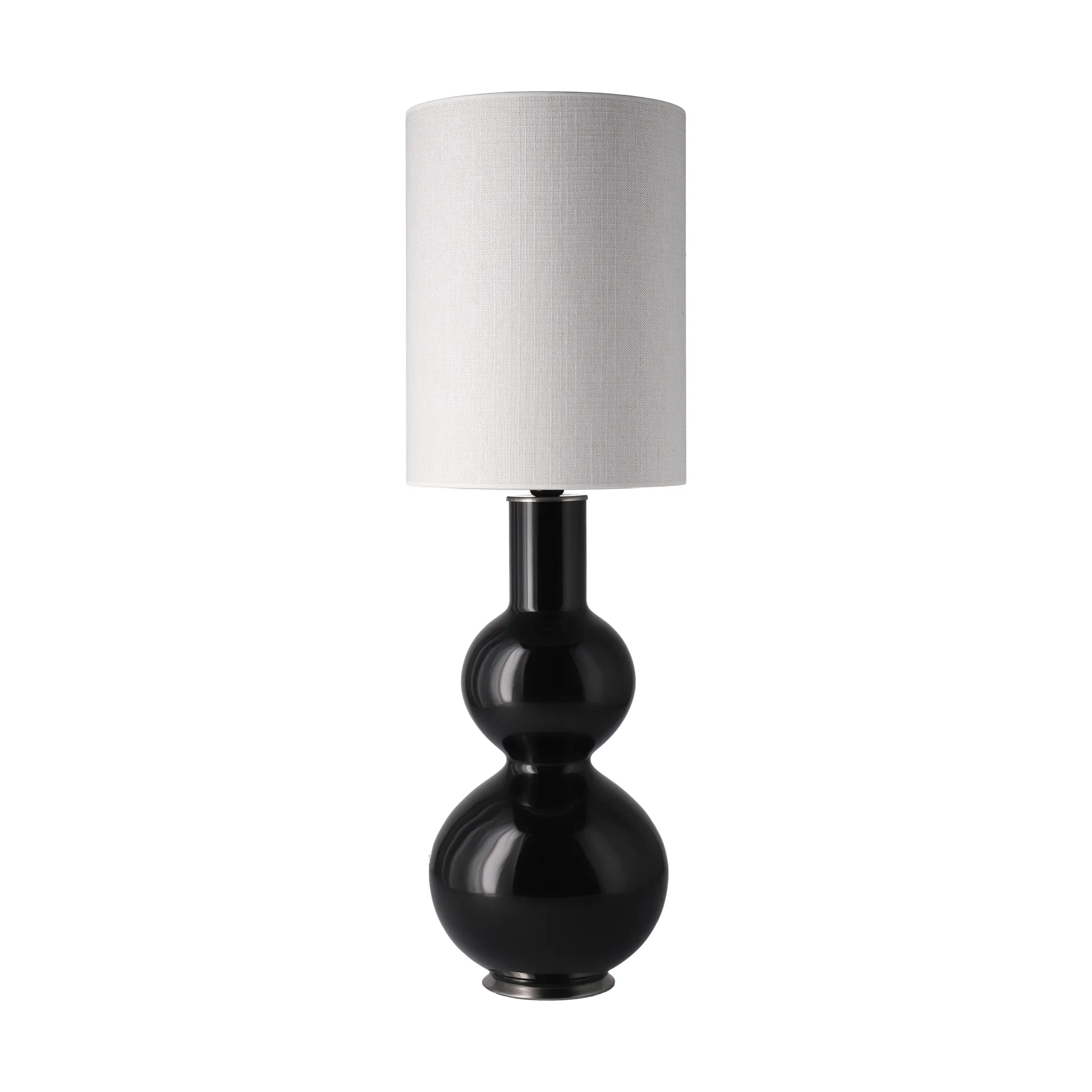 Augusta bordlampe svart lampefot, Babel Beige L Flavia Lamps