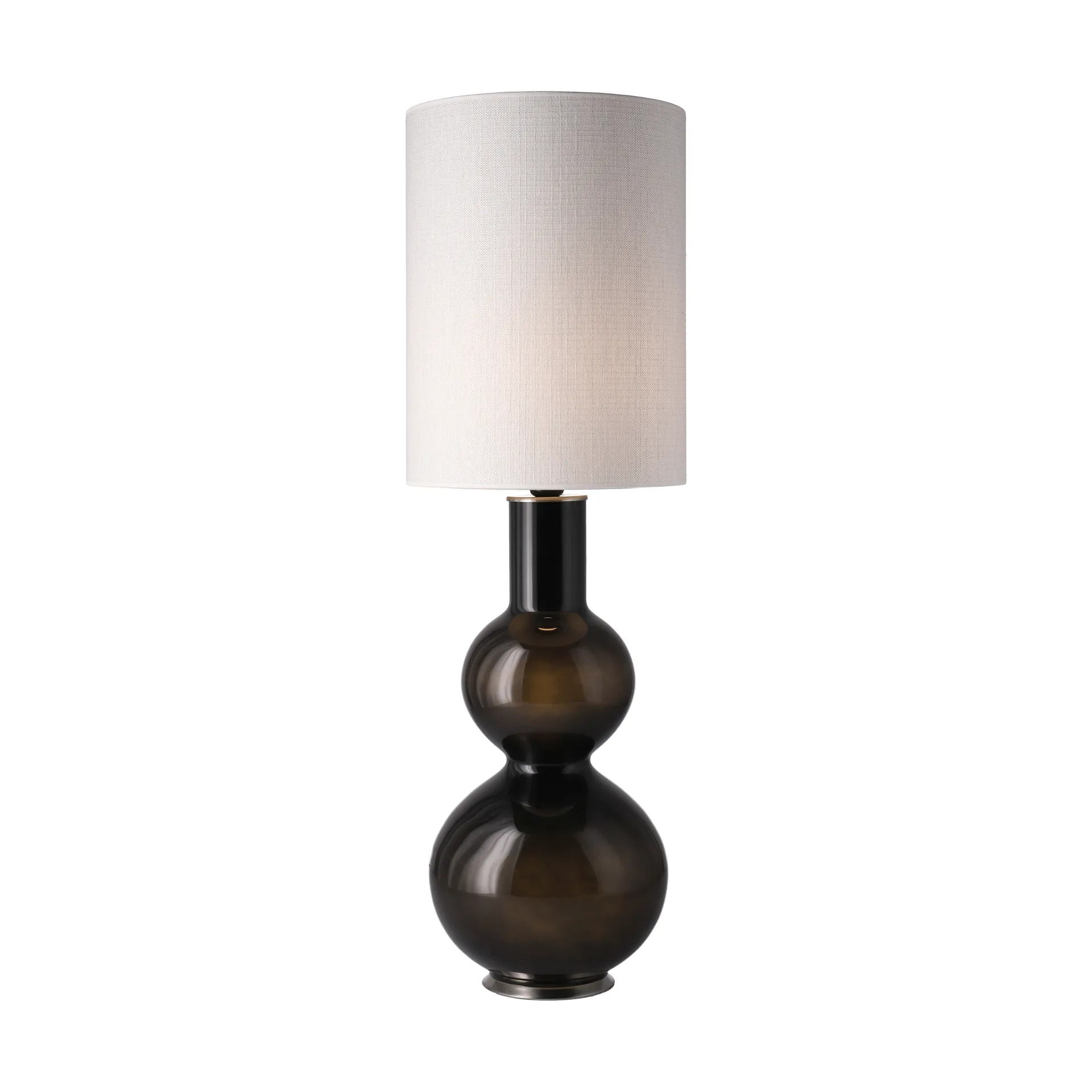 Augusta bordlampe svart lampefot, Babel Beige L Flavia Lamps