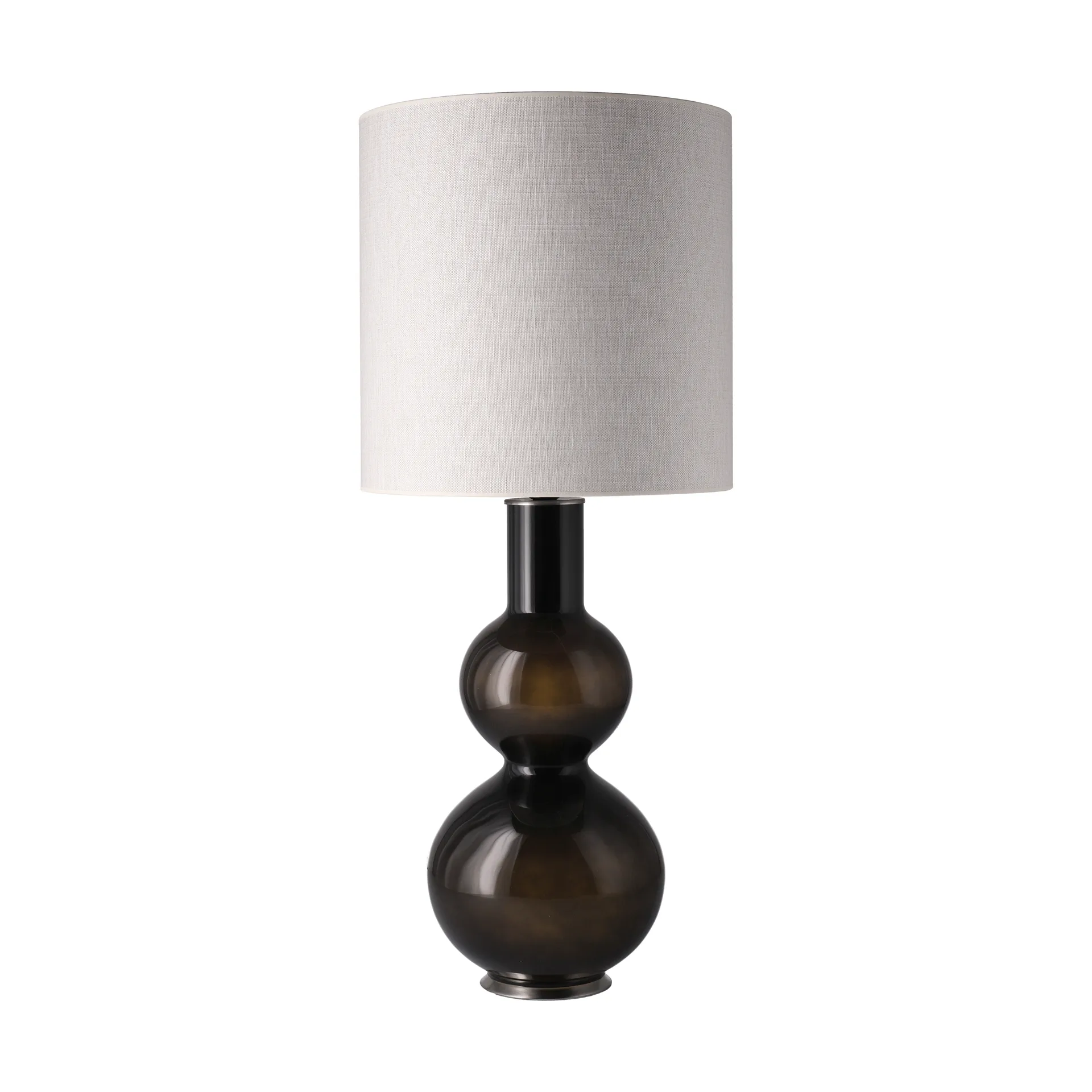 Augusta bordlampe svart lampefot, Babel Beige M Flavia Lamps