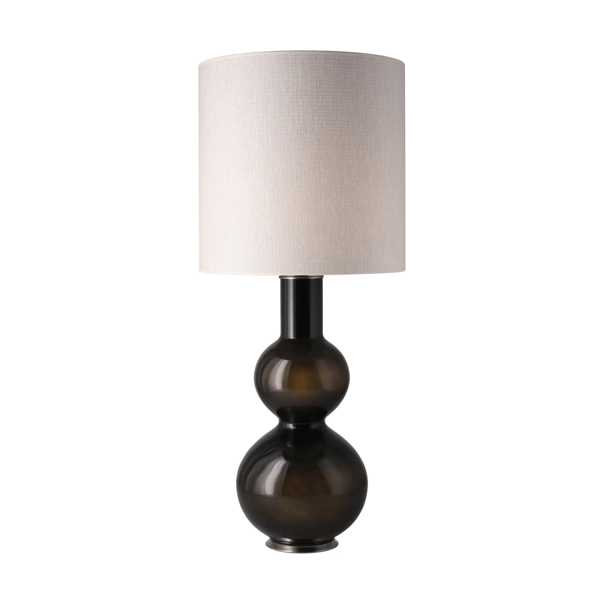 Augusta bordlampe svart lampefot, Babel Beige M Flavia Lamps
