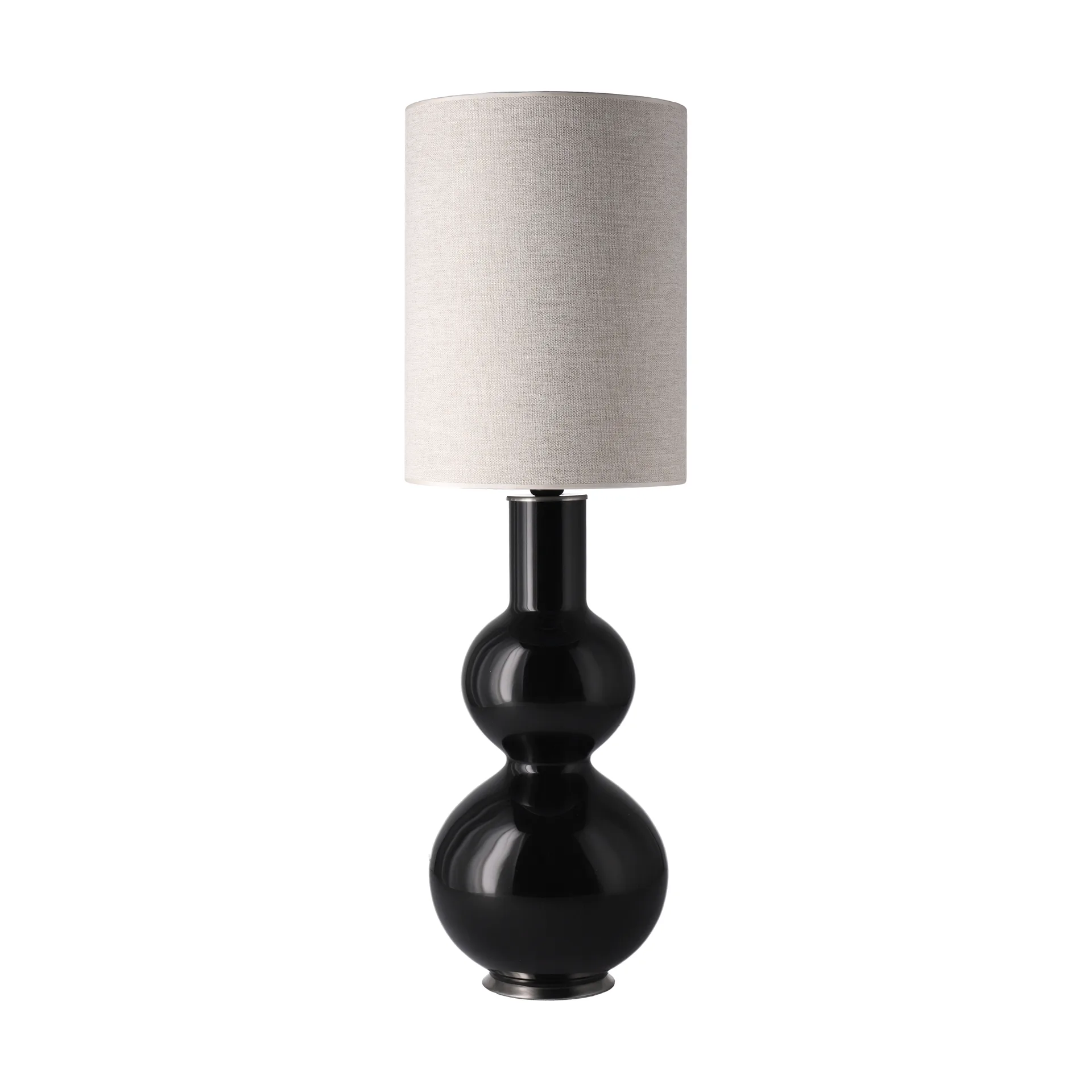 Augusta bordlampe svart lampefot, London Beige L Flavia Lamps