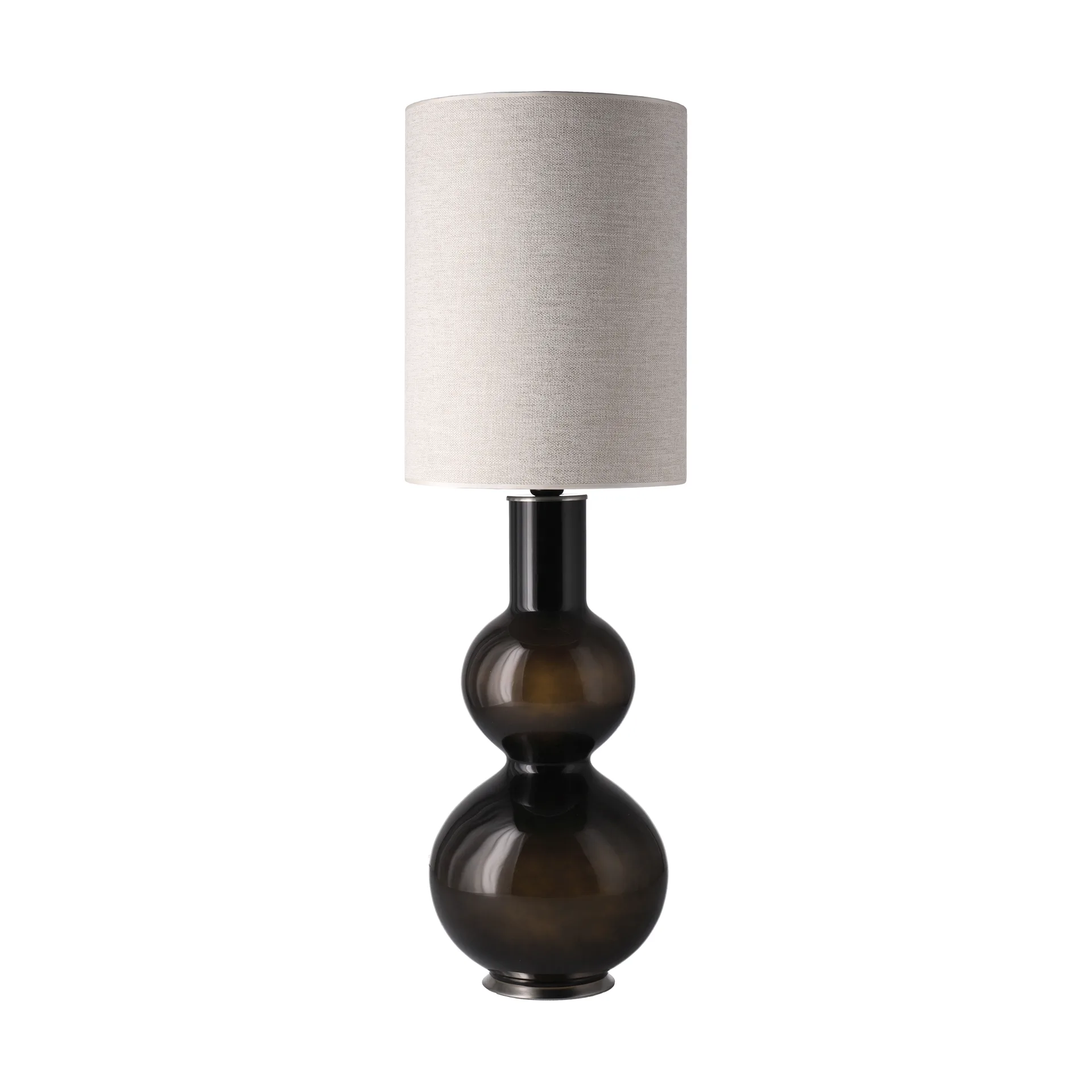 Augusta bordlampe svart lampefot, London Beige L Flavia Lamps