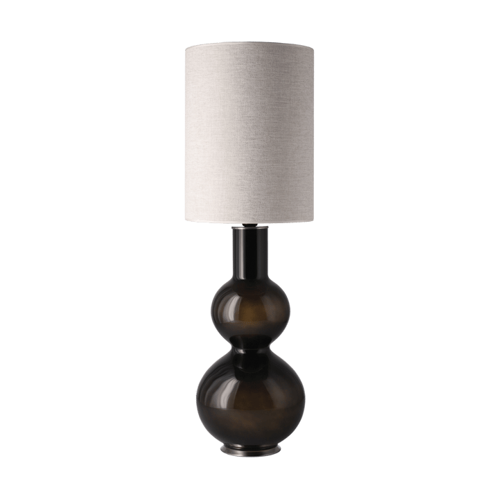 Augusta bordlampe svart lampefot, London Beige L Flavia Lamps