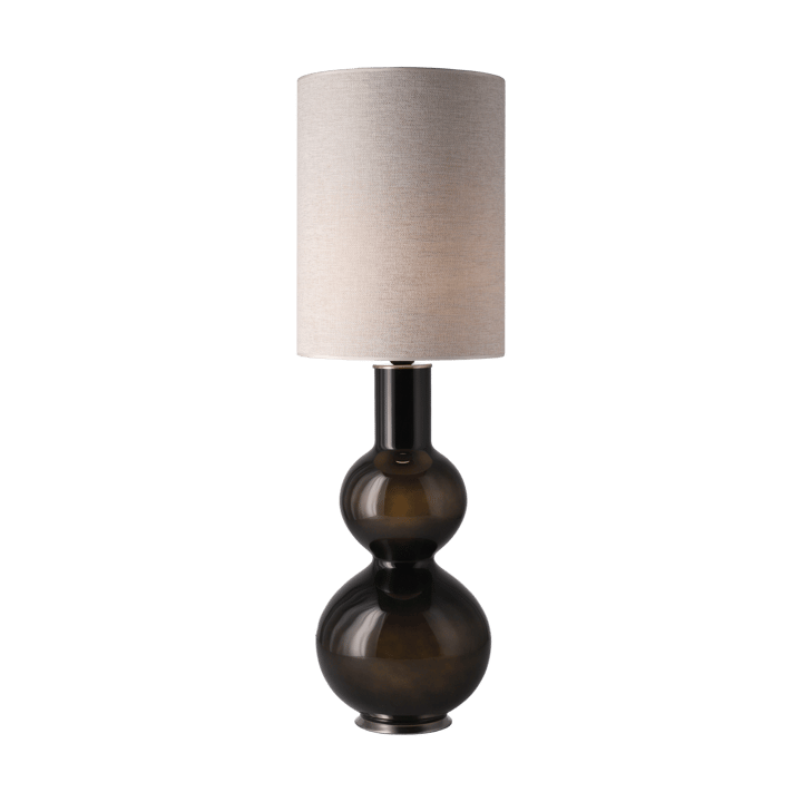 Augusta bordlampe svart lampefot, London Beige L Flavia Lamps