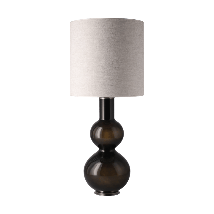 Augusta bordlampe svart lampefot, London Beige M Flavia Lamps