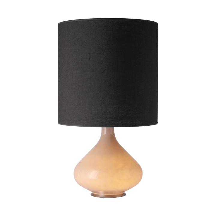 Flavia bordlampe beige lampefot, Lino Negro M Flavia Lamps