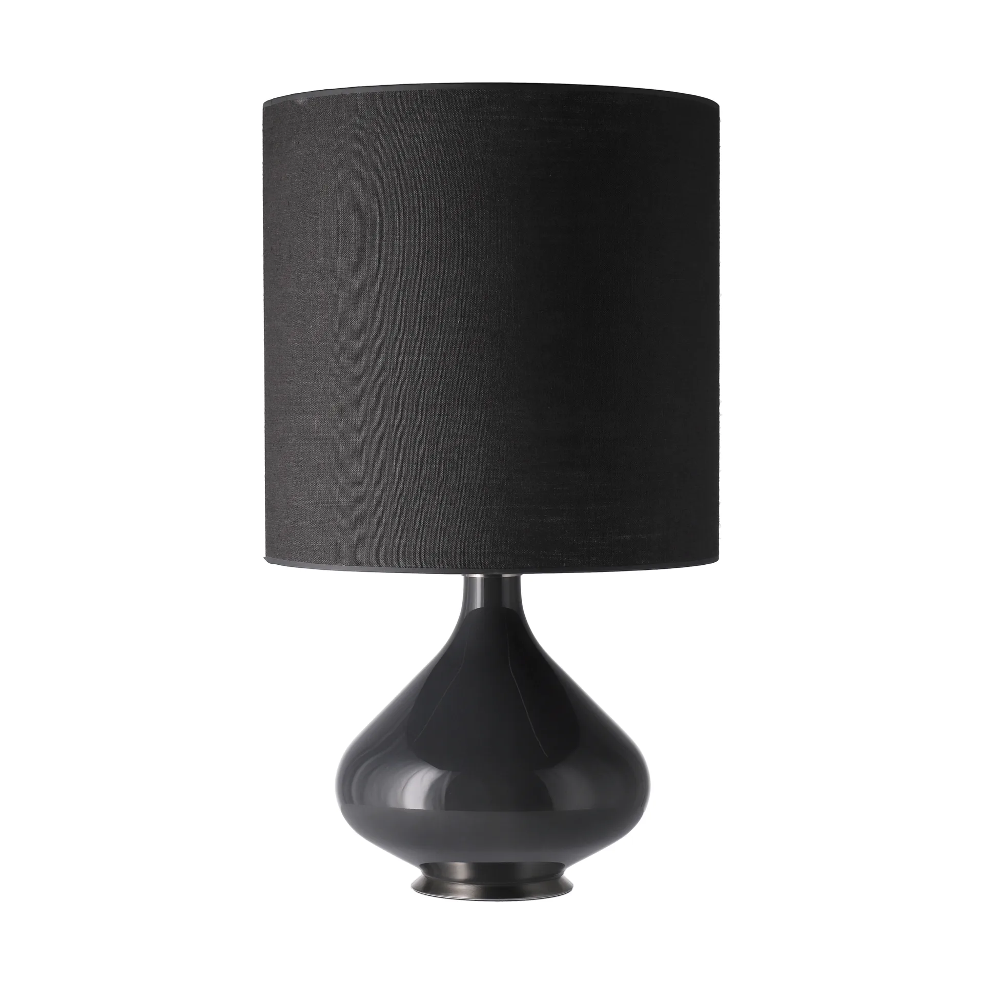 Flavia bordlampe grå lampefot, Lino Negro M Flavia Lamps