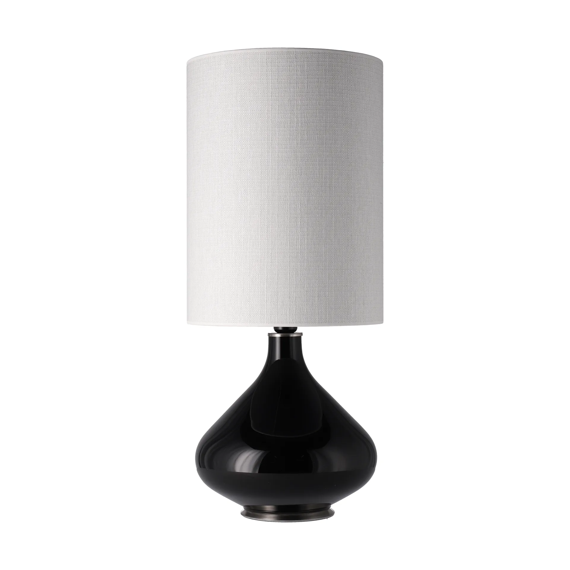 Flavia bordlampe svart lampefot, Babel Beige L Flavia Lamps