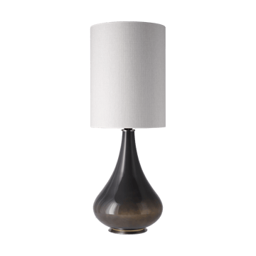 Renata bordlampe grå lampefot - Babel Beige L - Flavia Lamps