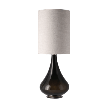 Renata bordlampe svart lampefot - London Beige L - Flavia Lamps