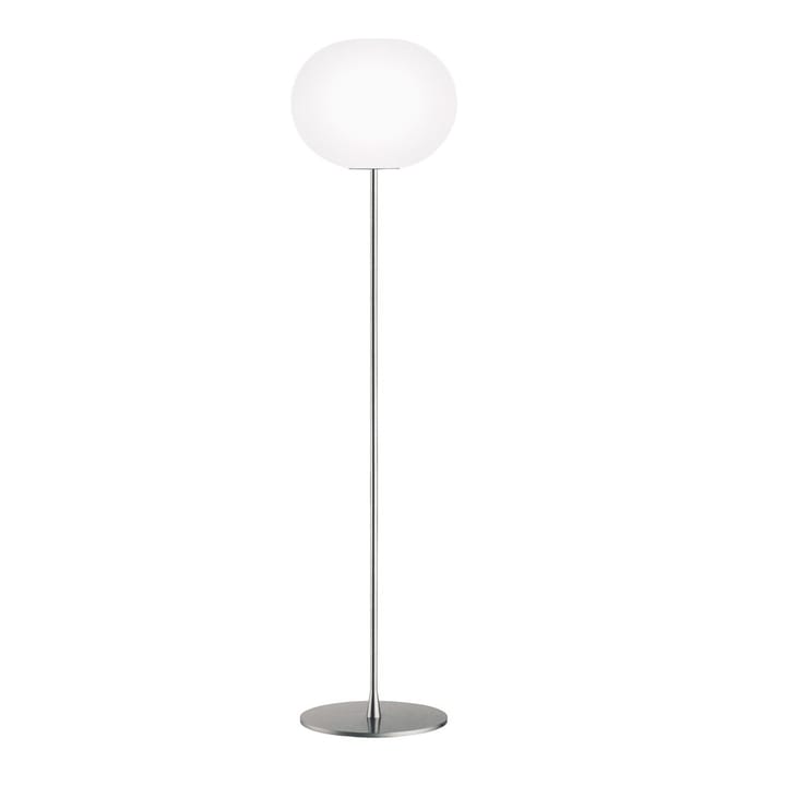 Glo-ball F3 gulvlampe - Hvit opalglass-matt sølvstativ - Flos