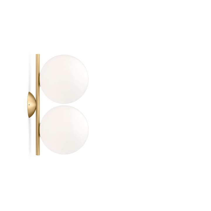 IC lights C/W1 Double vegglampe - Børstet messing-opal - Flos
