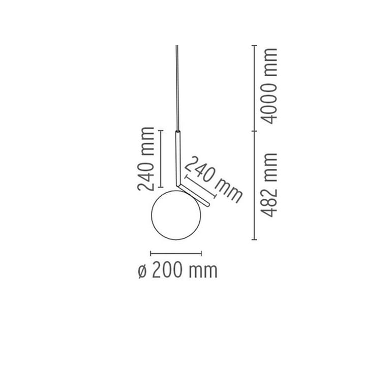 IC lights S1 pendel, Svart-opal Flos
