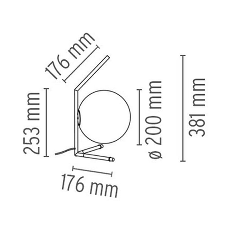 IC lights T1 low bordlampe, Svart-opal Flos