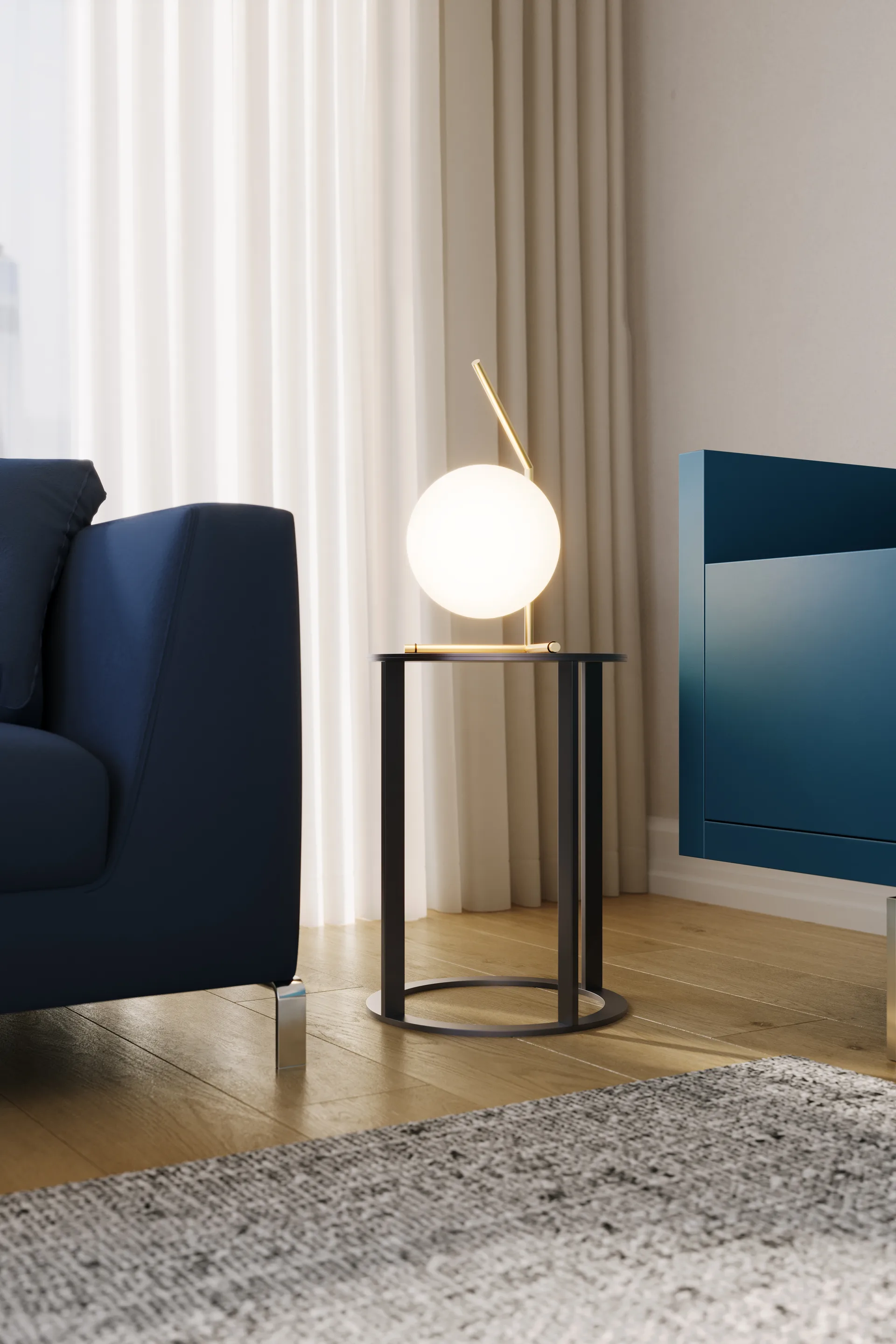 IC T1 Low bordlampe 38 cm, Gull Flos