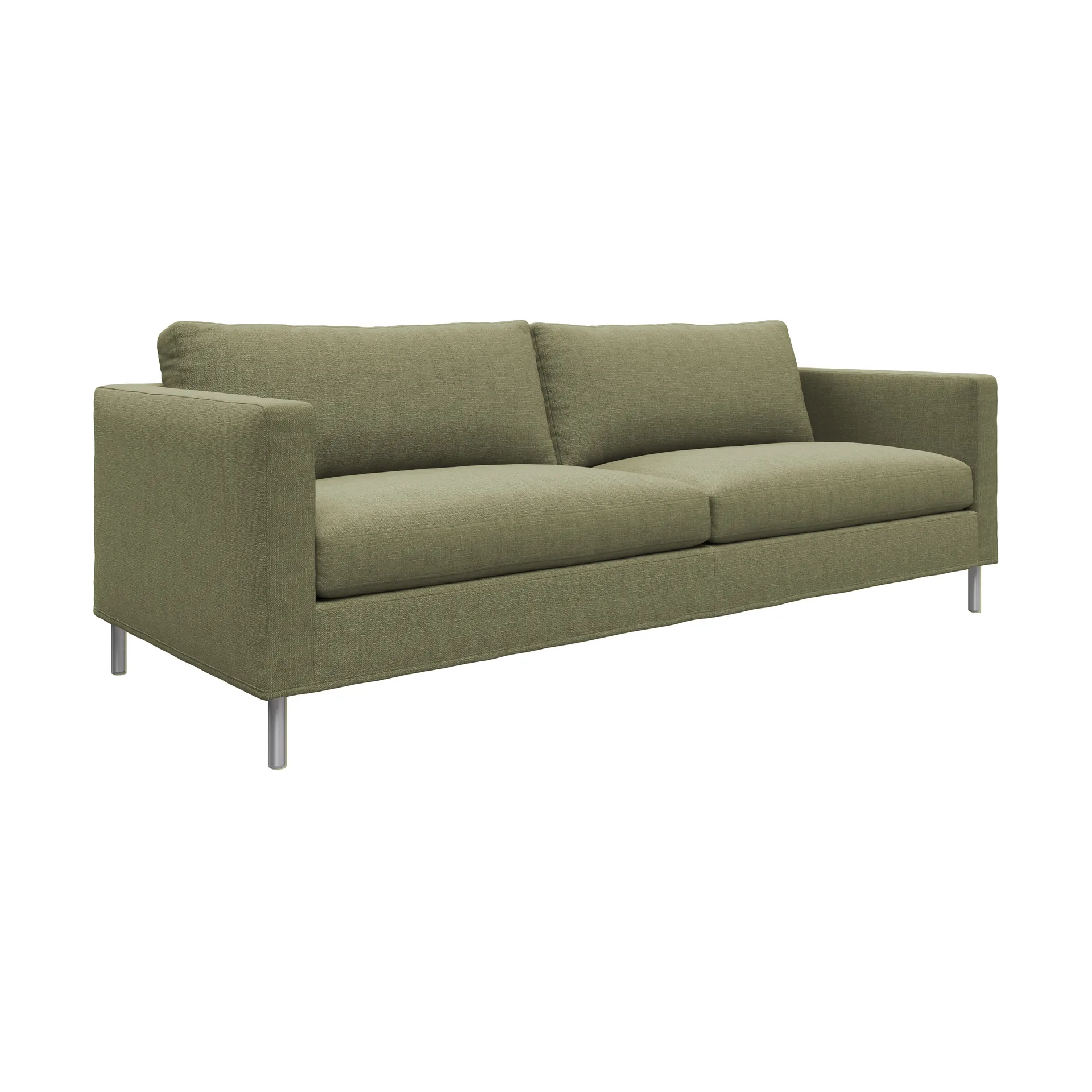 Alex 2,5-seters sofa, Stoff Hiro Lightgreen-aluminiumben Fogia