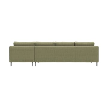 Alex 3-seters sofa chaise longue høyre - Stoff Hiro Lightgreen-aluminiumben - Fogia