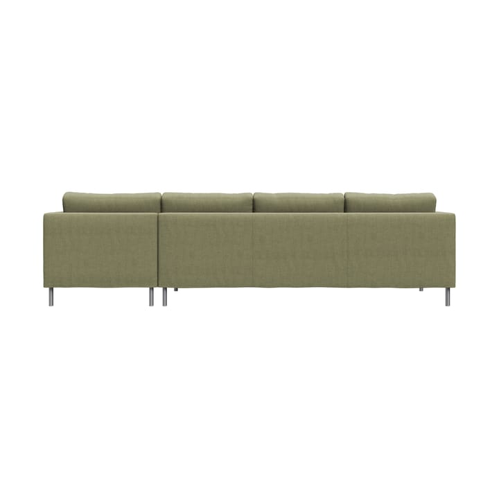 Alex 3-seters sofa chaise longue høyre, Stoff Hiro Lightgreen-aluminiumben Fogia